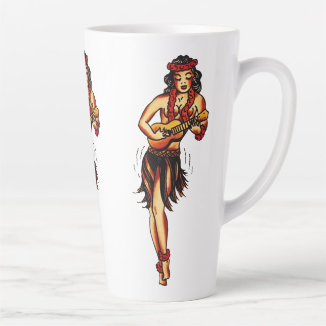 Tasse Latte Hula girl - Hawaii (Droite)