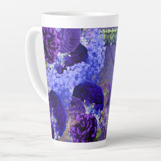 Tasse Latte Hummingbird on purple crystal and lace back with l