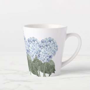 Tasse Latte Hydrangea Fleur Bleue