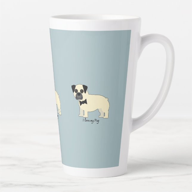 Tasse Latte I love my Pug (Droite)