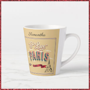 Tasse Latte I love Paris Vintage Travel Poster