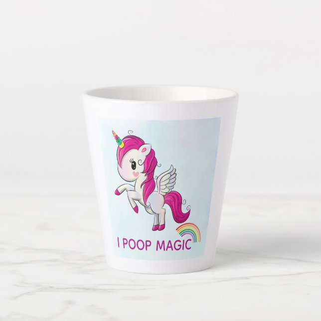 Tasse Latte I Poop Magic Funny Unicorne Dit (Devant)