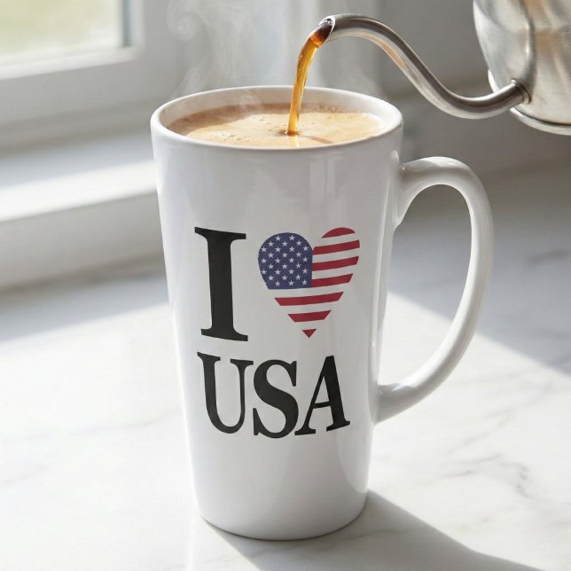 TASSE LATTE "I ❤️ USA" (Sip The American Dream.)