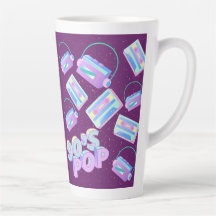 icônes de motif de musique pop des années 90 lecte
