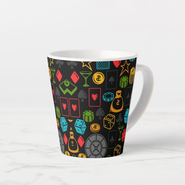 Tasse Latte Icônes du casino (Angle droit)