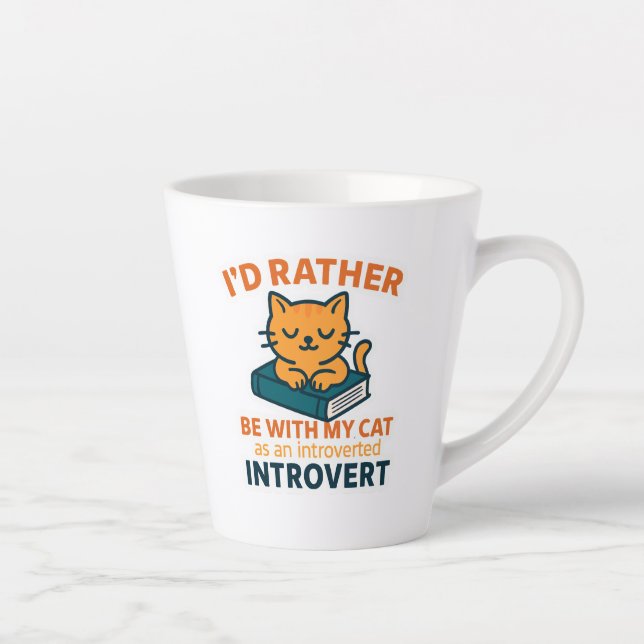Tasse Latte I'd Rather Be With My Cat (Droite)