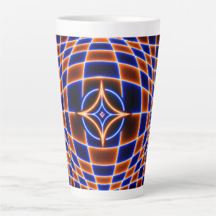 Tasse Latte Illusion d'optique étoile vortex néon – Bleu Orang