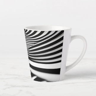 Tasse Latte Illusion spirale noir et blanc hypnotique