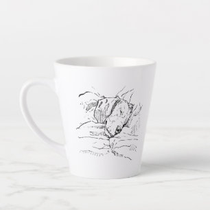 Tasse Latte Illustration d'amour pour le chien Beagle 