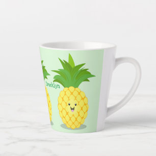 Tasse Latte Illustration d'ananas mignon