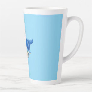 Tasse Latte Illustration de baleine mignonne aux grands yeux A