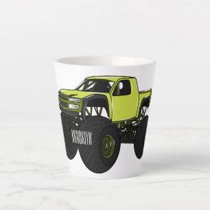 Tasse Latte Illustration de camion monstre