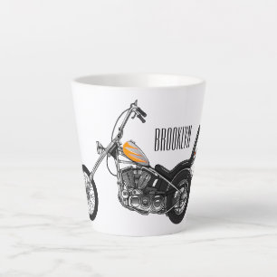 Tasse Latte Illustration de Chopper Motorcycle 1950