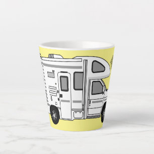 Tasse Latte Illustration de dessin animé Campervan