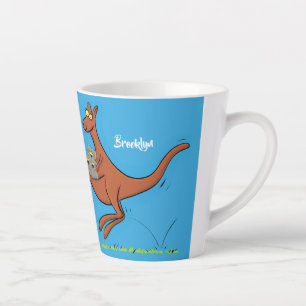 Tasse Latte Illustration de dessin animé Cute kangaroo et koal