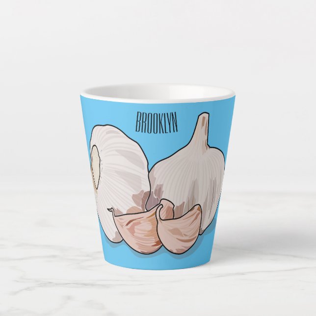 Tasse Latte Illustration de dessin sur l'ail (Devant)