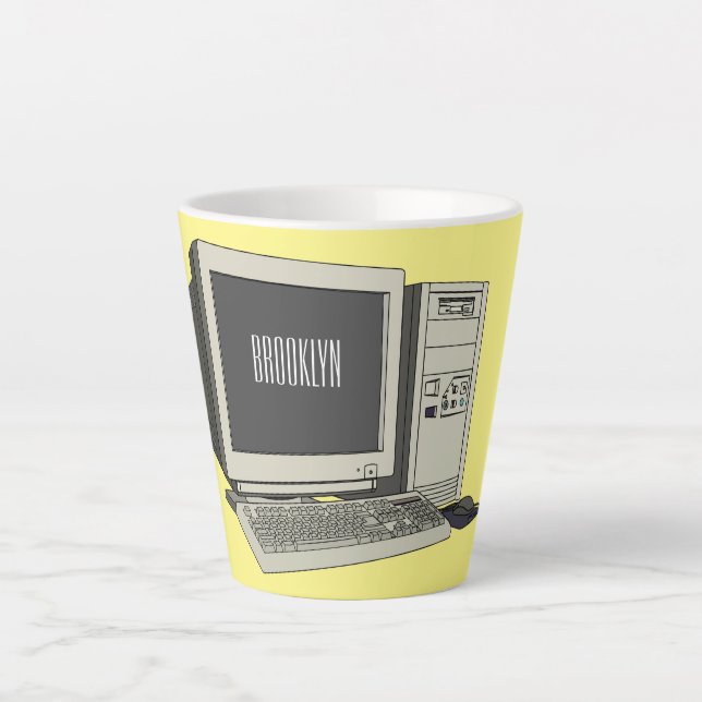 Tasse Latte Illustration de dessin sur ordinateur (Devant)