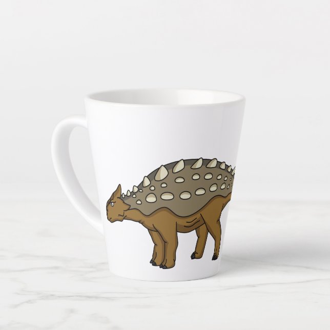 Tasse Latte Illustration de dinosaure blindé Ankylosaurus (Angle gauche)
