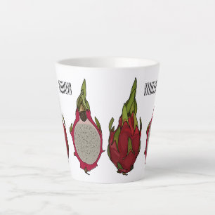 Tasse Latte Illustration de dragon fruit