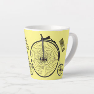 Tasse Latte Illustration de la bande dessinée de vélo à grande