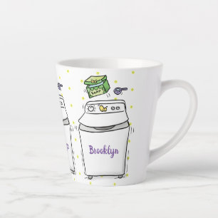 Tasse Latte Illustration de lave-linge mignonne
