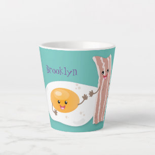 Tasse Latte Illustration de l'oeuf de Cute kawaii et du bacon