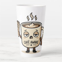 Illustration de mascotte de café mignonne et endor