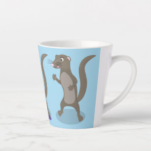 Tasse Latte Illustration de mignonne mangouste