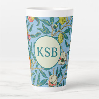 Tasse Latte Illustration de motif botanique vintage