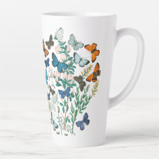Tasse Latte Illustration de papillons papillons du XIXe siècle