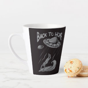 Tasse Latte Illustration de surf pour alien avec retour à la m