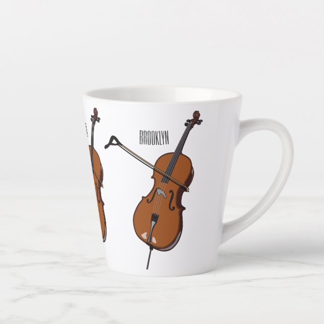 Tasse Latte Illustration de violoncelle (Droite)