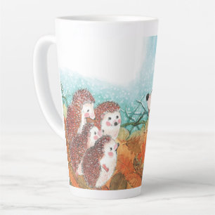 Tasse Latte Illustration des hérissons