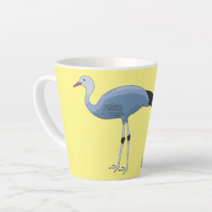 Tasse Latte Illustration d'oiseau de grue bleue