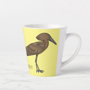 Tasse Latte Illustration d'oiseau Hamerkop