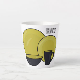 Tasse Latte Illustration du jeu de produits de table