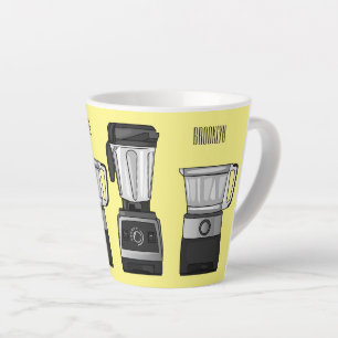 Tasse Latte Illustration du processeur et du mixeur alimentair