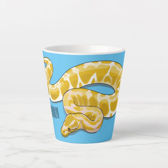Tasse Latte Illustration du serpent python birman (Devant)