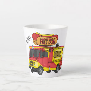 Tasse Latte Illustration d'un camion de nourriture pour chien 