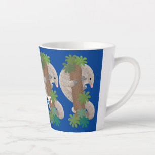 Tasse Latte Illustration d'une anteure de pangolin mignonne