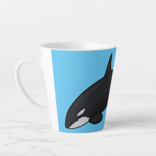 Tasse Latte Illustration d'une baleine tueuse