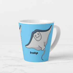 Tasse Latte Illustration d'une caricature de poisson stingray
