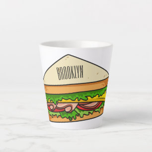 Tasse Latte Illustration Sandwich