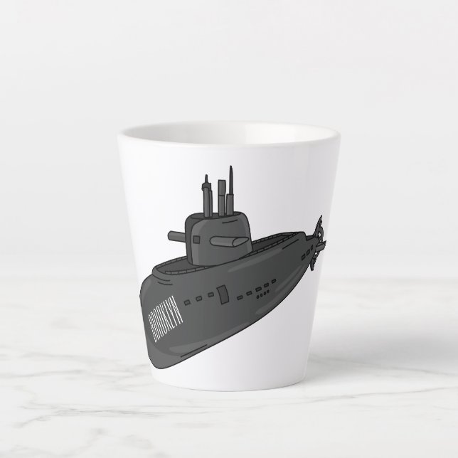 Tasse Latte Illustration sous-marine (Devant)