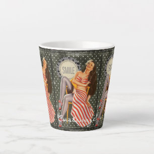 Tasse Latte Illustration vintage Retro Pin-up Thunder_Cove