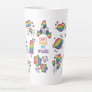 Tasse Latte Impossible d'effacer ma fierté LGBTQ