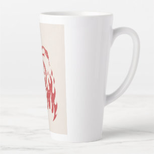 Tasse Latte Impression d'art Risographe Serpent et Épée Flam