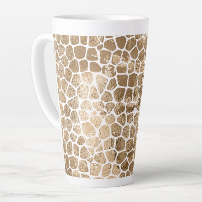 Tasse Latte Impression de girafe en or (Angle gauche)