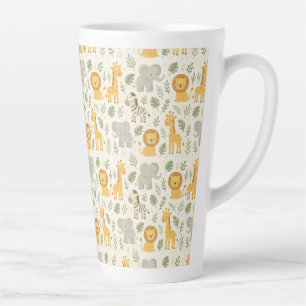 Tasse Latte Impression de nurserie d'animaux de safari