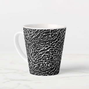 Tasse Latte Impression d'éléphant noir et blanc